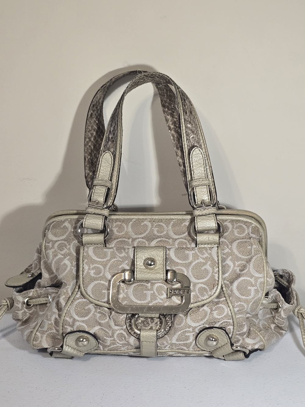 Vintage Y2K Guess Monogram Logo Satchel